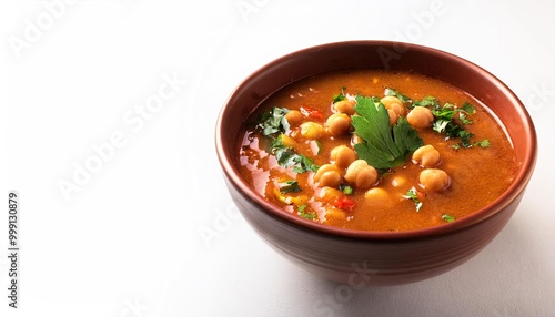 Bowl of hearty chickpea soup