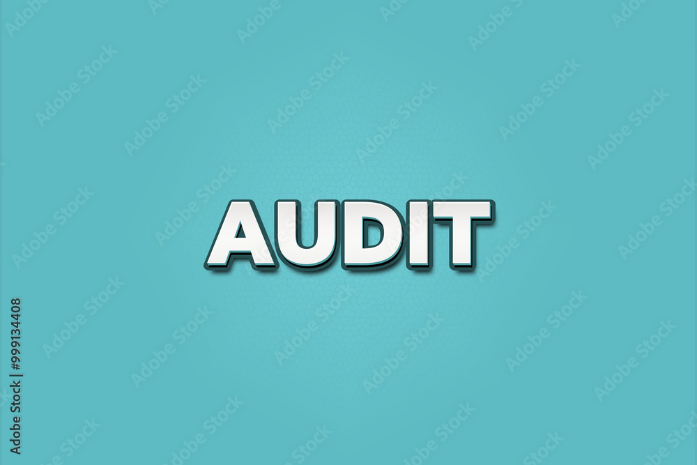 Audit. A Illustration with white text isolated on light green background. Audit. A Illustration with white text isolated on light green background.