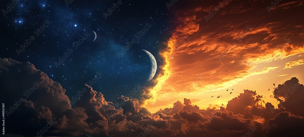 Fototapeta premium A contrasting sky view