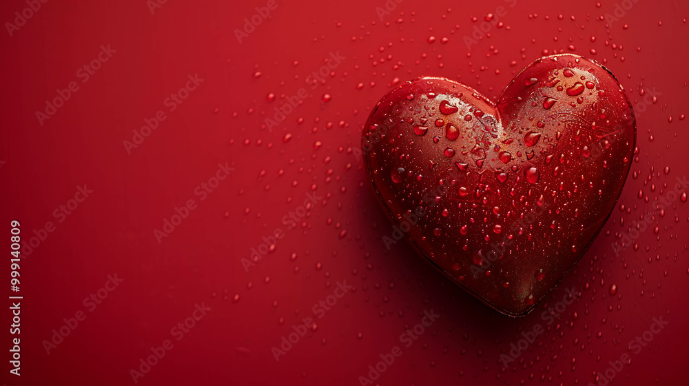 Fototapeta premium Red Heart on a Bold Red Background