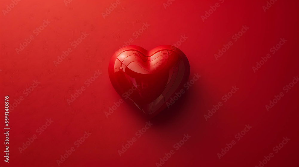 Fototapeta premium Red Heart on a Bold Red Background