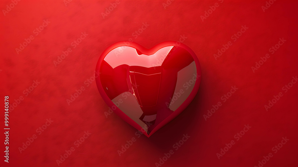 Fototapeta premium Red Heart on a Bold Red Background