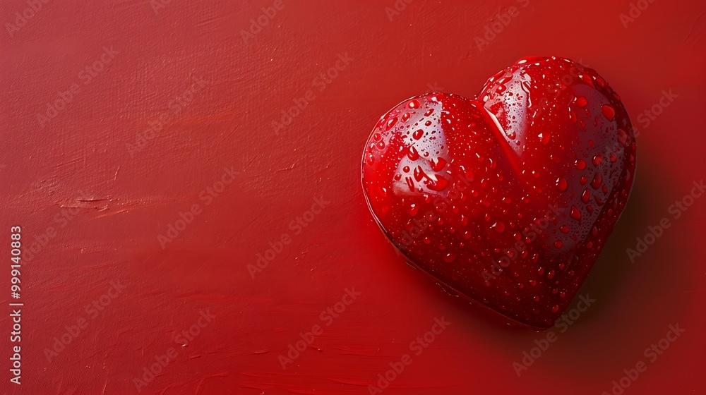 Fototapeta premium Red Heart on a Bold Red Background