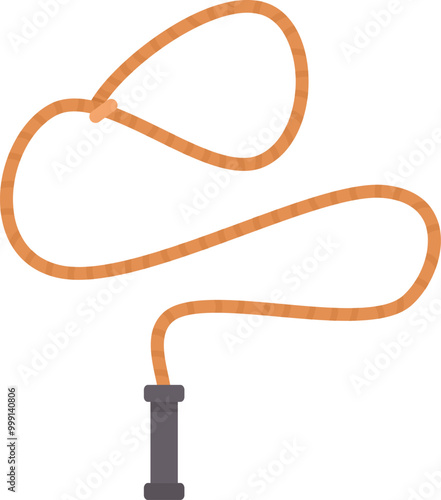 Brown leather jump rope for boxing training isolated on white