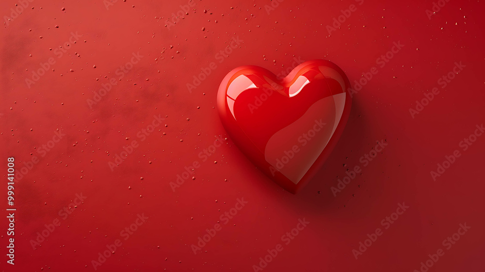 Special Valentine's Day Red Heart on a Vibrant Red Background Special Valentine's Day Red Heart on a Vibrant Red Background