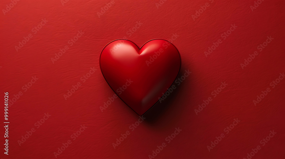 Special Valentine's Day Red Heart on a Vibrant Red Background Special Valentine's Day Red Heart on a Vibrant Red Background
