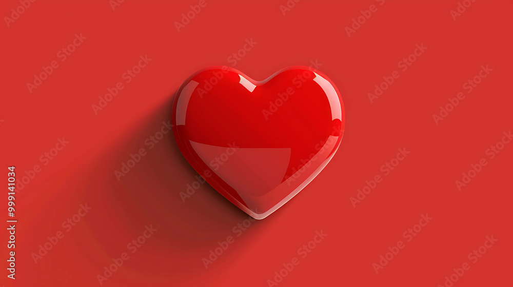Special Valentine's Day Red Heart on a Vibrant Red Background Special Valentine's Day Red Heart on a Vibrant Red Background