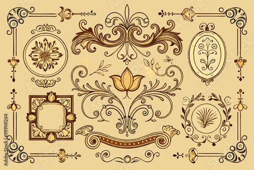 Vintage Ornament and Decorative Vector Elements
