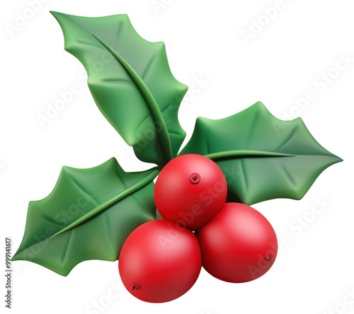 PNG Festive holly berries illustration