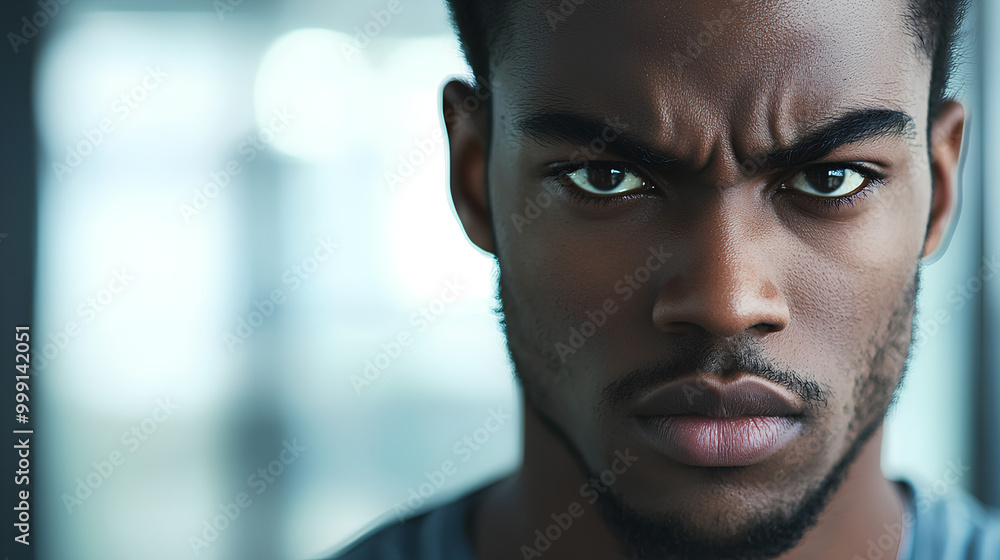 Man with a serious expression on his face Man with a serious expression on his face