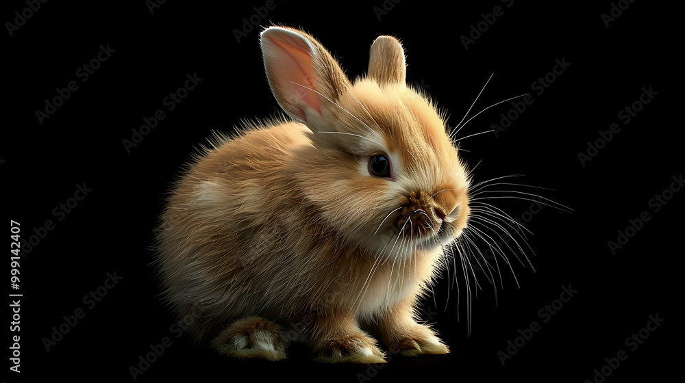 Tiny Cute Bunny with Soft Fur and Adorable Features