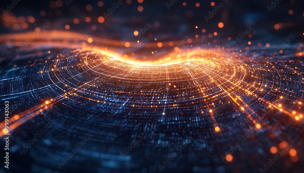 Conceptual Quantum Computing Core with Interconnected Qubits and Flowing Data Conceptual Quantum Computing Core with Interconnected Qubits and Flowing Data