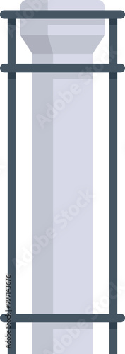 Reinforced concrete pillar standing upright, awaiting its integration into a larger construction or engineering project