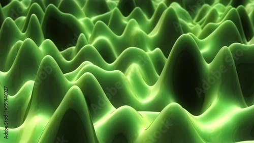 Animazione astratta fluida di colore verde, si muove in onde sinuose e crea un effetto rilassante e calmante