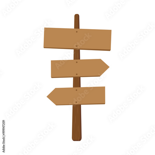 wooden arrow sign vector design template