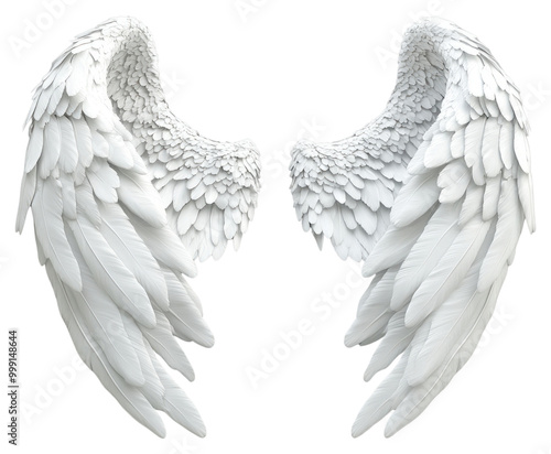 PNG Elegant white angel wings art photo