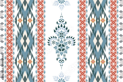Navajo tribal vector seamless pattern. Native American ornament. Ethnic South Western decor style. Ikat Boho geometric ornament. Vector seamless pattern. Mexican blanket, rug . Woven carpet