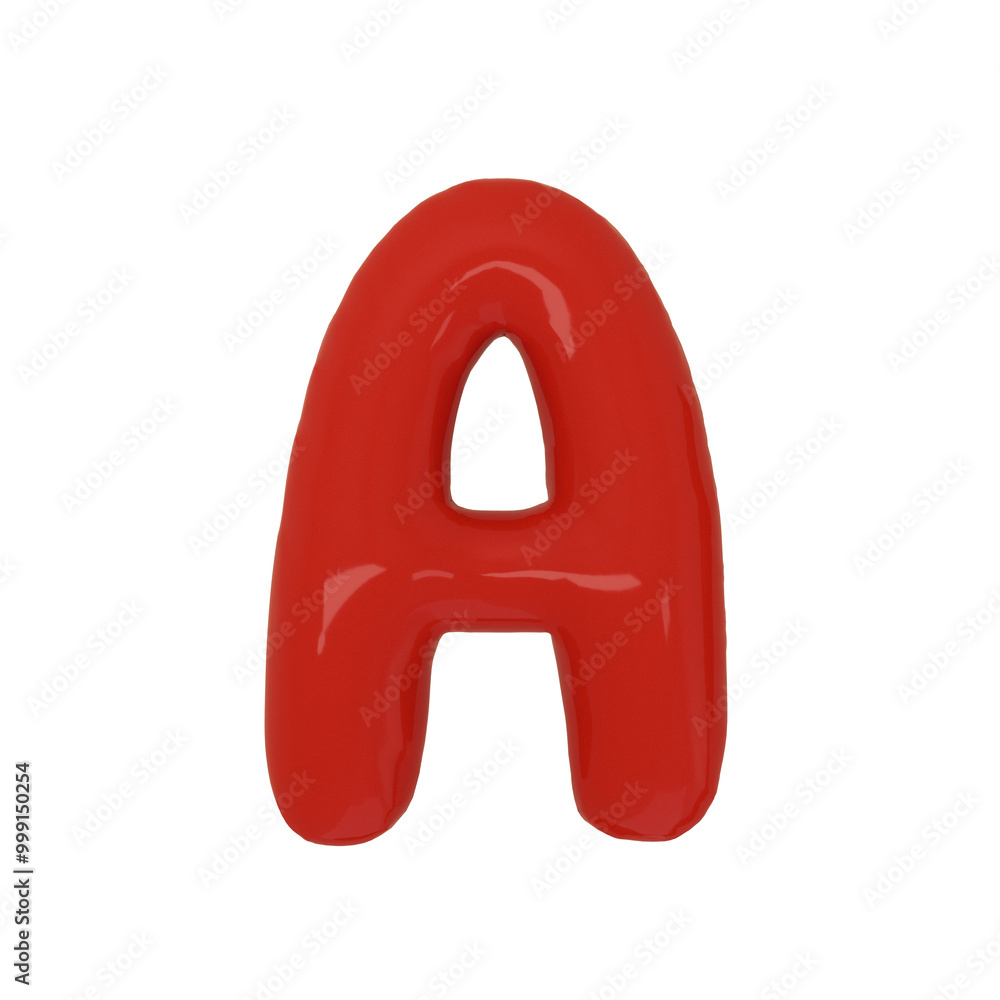 Balloon letter A in red isolated on a white background. 3d illustration Balloon letter A in red isolated on a white background. 3d illustration