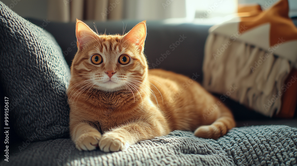 Obraz premium ソファーに座る猫