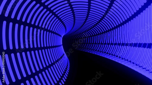 An endless high-speed flight through a neon sci-fi tunnel of colorful laser light in a seamless VJ loop.