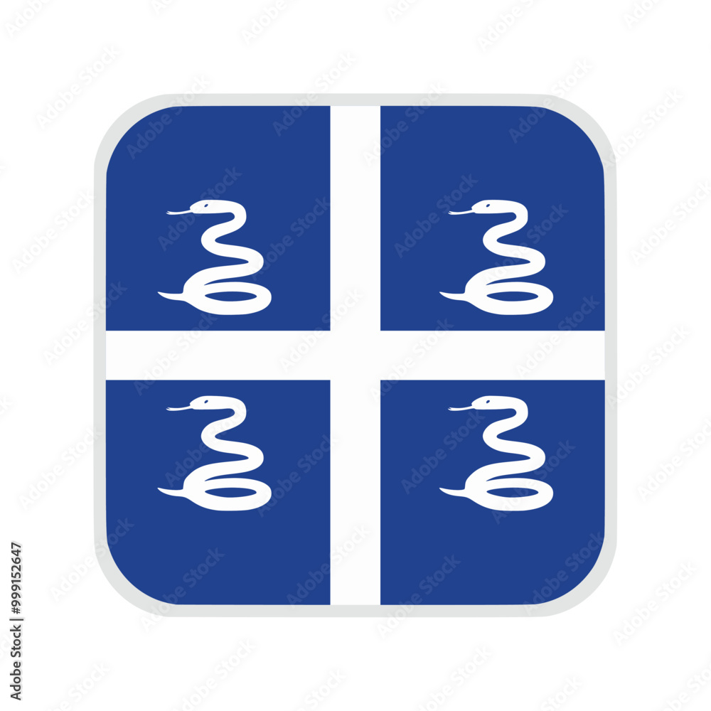 The flag of martinique. Flag icon. Standard color. flat vector square with rounded corners. Computer illustration. Digital illustration. Vector illustration The flag of martinique. Flag icon. Standard color. flat vector square with rounded corners. Computer illustration. Digital illustration. Vector illustration