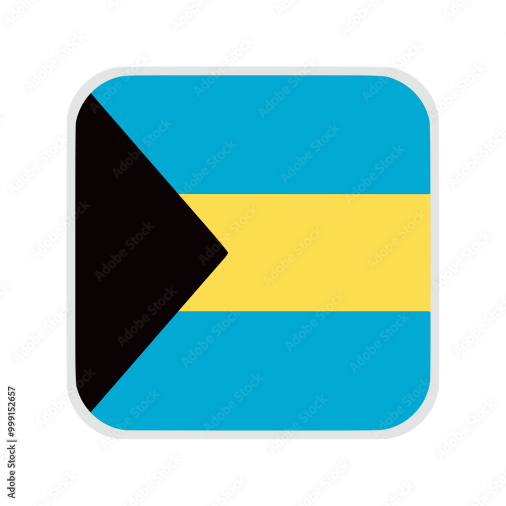The flag of bahamas. Flag icon. Standard color. flat vector square with rounded corners. Computer illustration. Digital illustration. Vector illustration The flag of bahamas. Flag icon. Standard color. flat vector square with rounded corners. Computer illustration. Digital illustration. Vector illustration