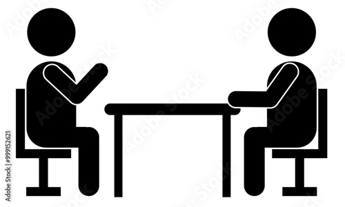 向かい合って話す人のピクトグラム