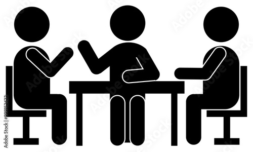 会議や雑談する人たちのピクトグラム