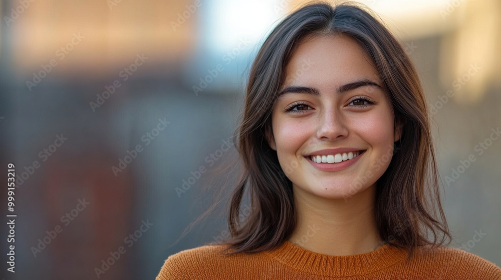 Smiling Young Woman with Natural Background Smiling Young Woman with Natural Background