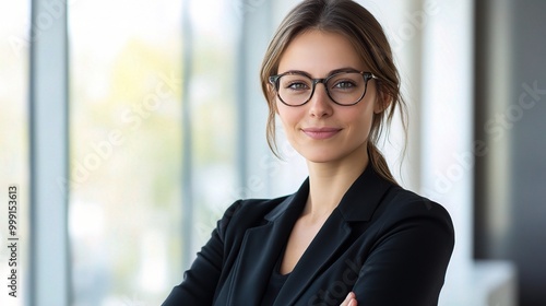 Confident Businesswoman in Modern Office Environment