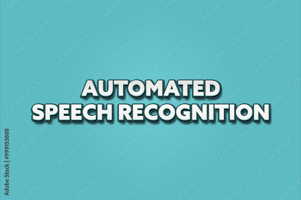 Fototapeta premium Automated Speech Recognition. A Illustration with white text isolated on light green background.