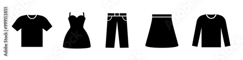 Clothes icon set. Clothing icon