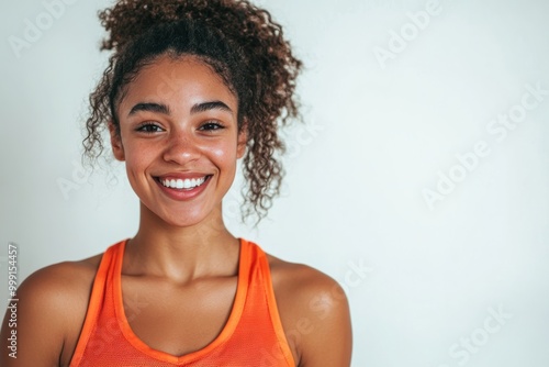 a young Black basketball player smiles while holding a ball, an inspiring image for youth-focused campaigns promoting active lifestyles and empowerment.