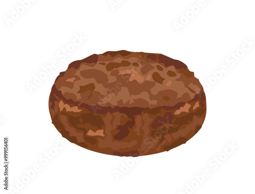 単体のハンバーグのイラスト