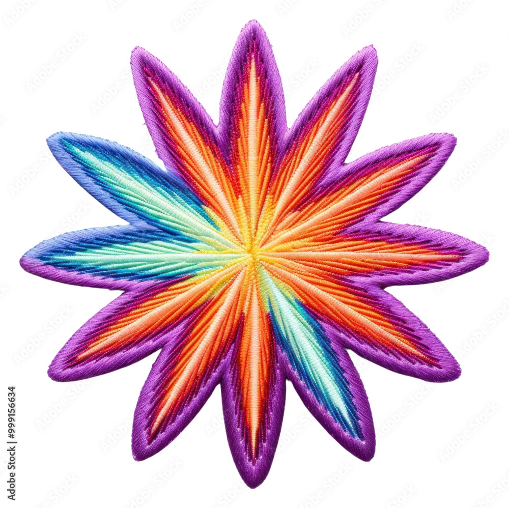 Naklejka premium PNG Starburst embroidery pattern purple.