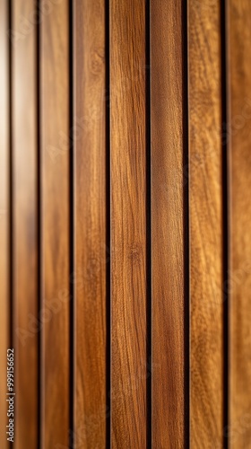 Sleek Wooden Wall with Vertical Slats for Modern Interiors