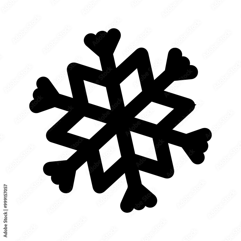Obraz premium Snowflake clipart design on plain white transparent isolated background for card, shirt, hoodie, sweatshirt, apparel, card, tag, mug, icon, poster or badge