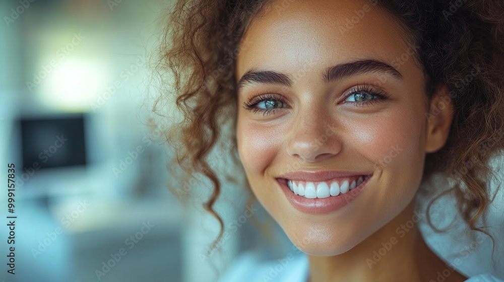 Smiling Woman with Bright Eyes Generative AI Smiling Woman with Bright Eyes Generative AI