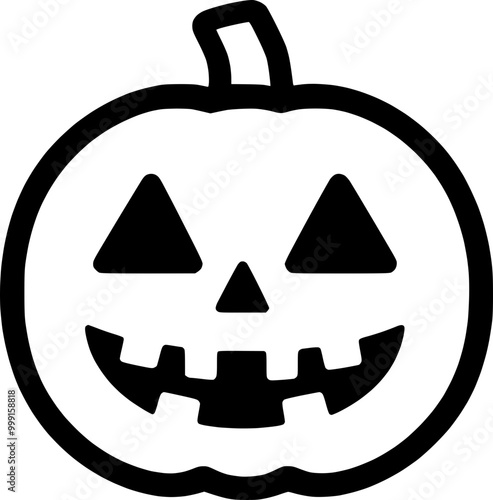 Minimalist Jack-O'-Lantern Icon for Halloween. photo