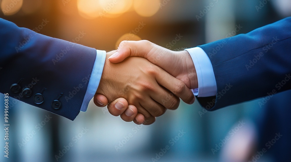 Business Partnership Handshake in Urban Setting Business Partnership Handshake in Urban Setting