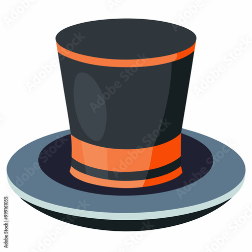 top hat illustration isolated on transparent background