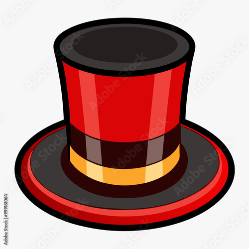 top hat illustration isolated on transparent background