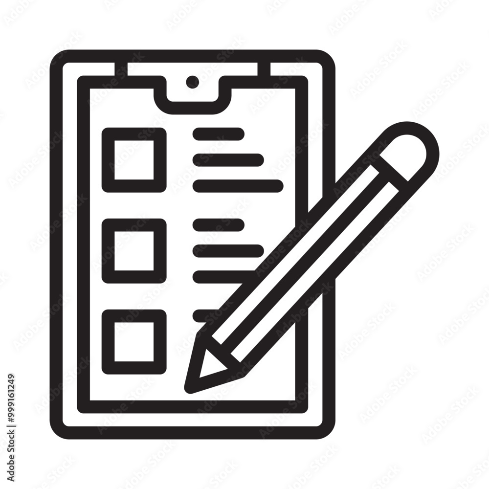 List Icon Editable Stroke. Pixel Perfect Vector