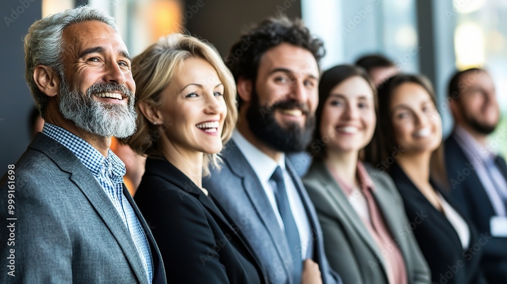 Obraz premium Group of Professionals Smiling at an Event