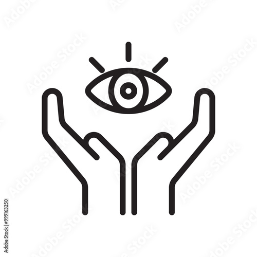 Visibility Icon Editable Stroke. Pixel Perfect Vector