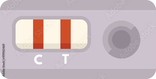 Rapid antigen test cassette showing a positive result with two red lines indicating the presence of covid 19 antigens