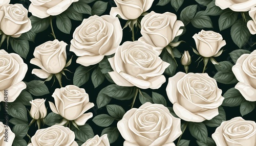 roses Flower pattern illustration background 