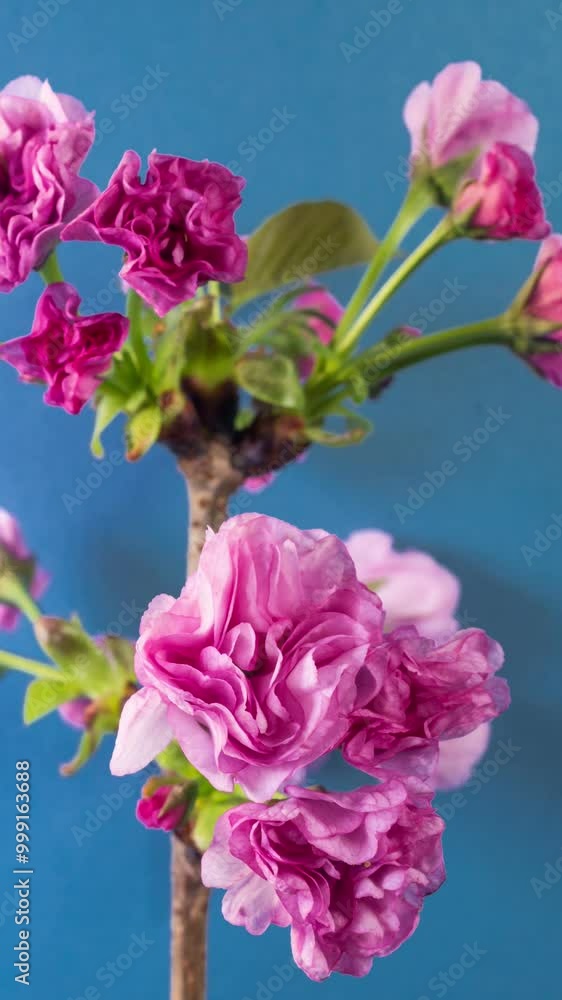 Vertical frame time-lapse photography of crabapple blossom Vertical frame time-lapse photography of crabapple blossom