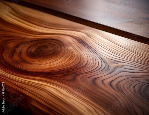 Wallpaper Mural Polished walnut wood grain with depth of field on a luxurious background Torontodigital.ca