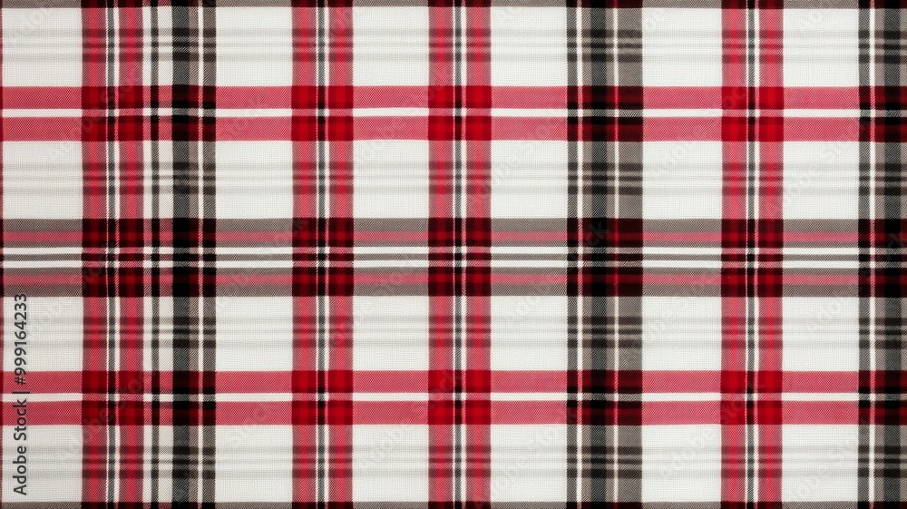A red and white plaid patterned carpet A red and white plaid patterned carpet
